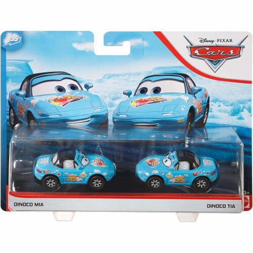 Disney and Pixar Cars Dinoco Mia & Dinoco Tia Toy Racers Perspective: front