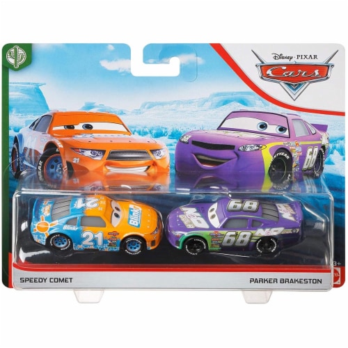 Disney Pixar Cars Speedy Comet and Parker Brakeston Race Toys 2 pc Metro Market