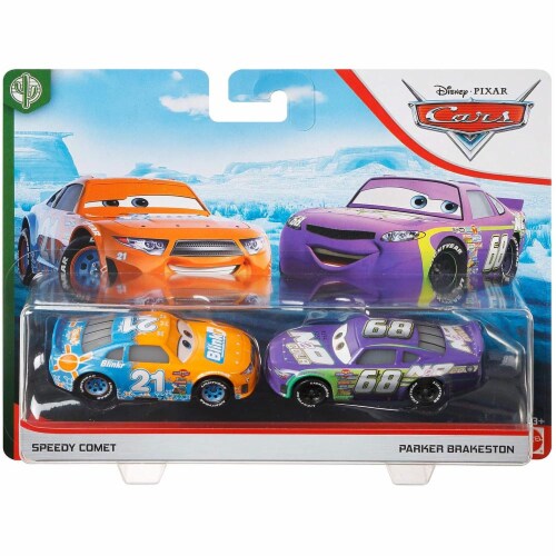 Disney Pixar Cars Speedy Comet and Parker Brakeston Race Toys Perspective: front