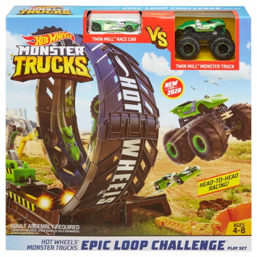 Hot Wheels Monster Trucks Glow-In-The Dark Epic Loop Challenge Playset