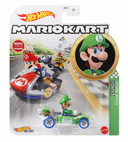 Mattel® Hot Wheels® Mario Kart™ Luigi Circuit Special Vehicle Perspective: front