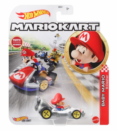 Mattel Hot Wheels® MarioKart Baby Mario B-Dasher Toy Vehicle Perspective: front