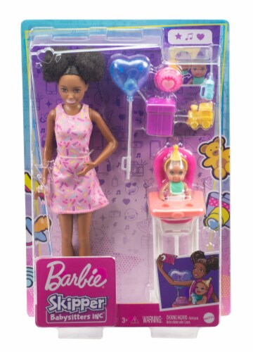 Barbie® Skipper® Babysitters Inc.™ Brunette Skipper Doll, Color-Change Baby Doll, & Chair, 1 - Kroger