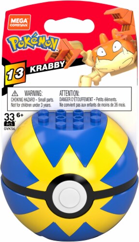 Mega Construx Pokemon Krabby Construction Set, Building Toys for Kids Perspective: front