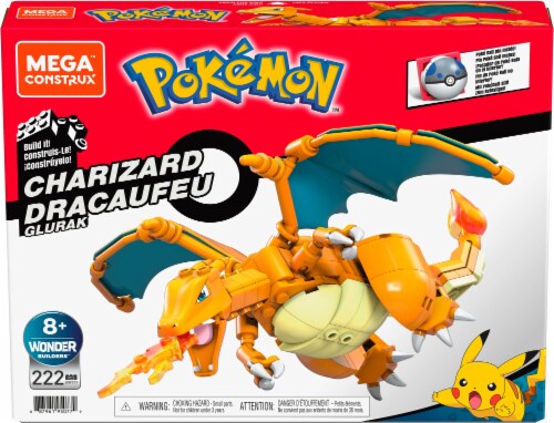 MEGA Pokemon Building Toy Kit Charizard (222 Pieces) with 1 Action Figure  for Kids 