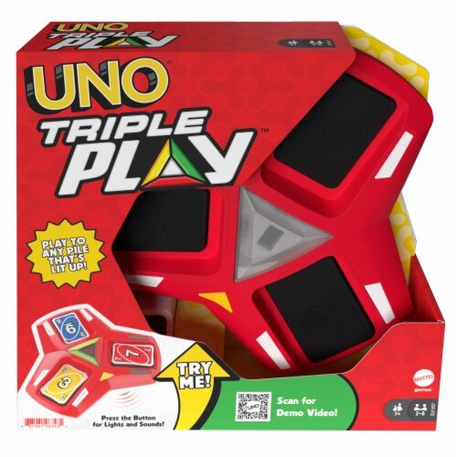 Mattel UNO® Triple Play™ Card Game Perspective: front