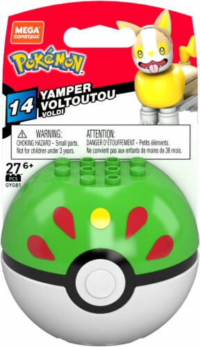 Mega Construx™ Pokemon™ Yamper Poke Ball Building Set Perspective: front