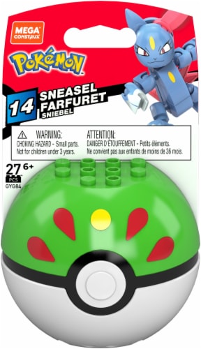 Mega Construx™ Pokemon™ Sneasel Poke Ball Building Set Perspective: front