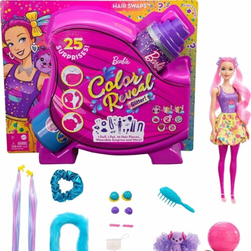 Barbie Color Reveal Glitter! Hair Swaps Doll, 1 ct - Harris Teeter