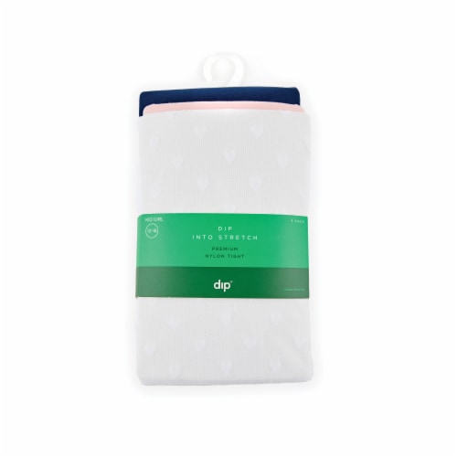 Dip® Girls' Premium Nylon Tights - 3 Pack - Navy/White Perspective: front