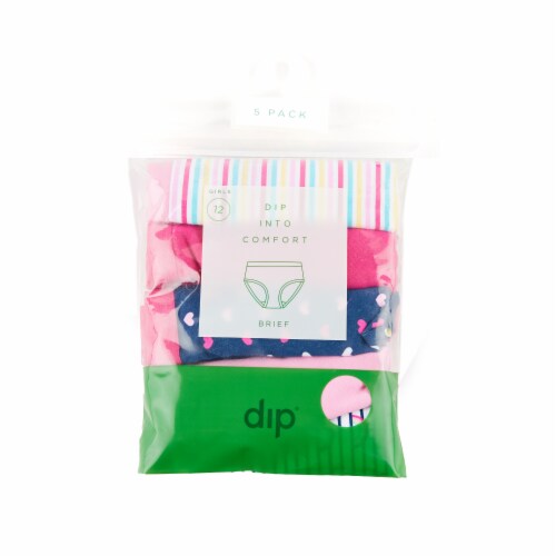 Dip BKS0GU0003 Cotton Spandex Girls Brief Underwear, 5 pk - Kroger