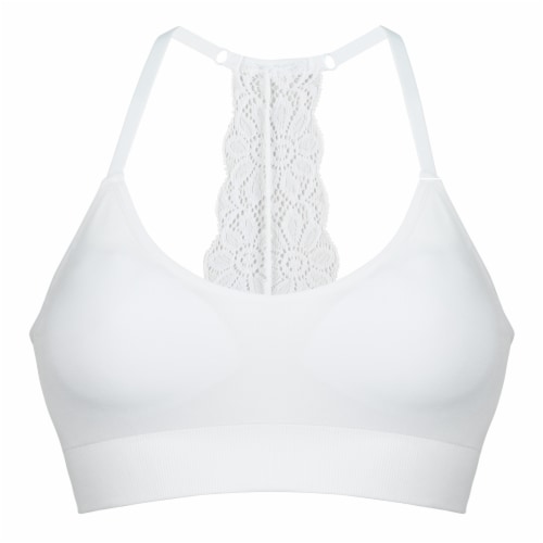 Dip Seamless Laceback Bralette - White Perspective: front