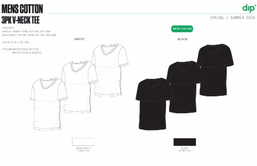 DIP Men's V Neck T-Shirt Black Perspective: front