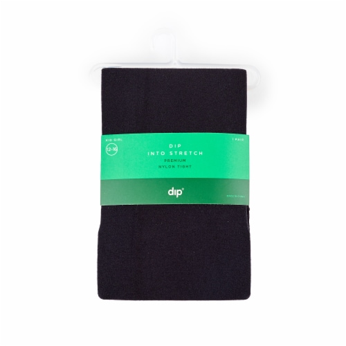 Dip Into Stretch Kid Girl Nylon Tight - Black Perspective: front