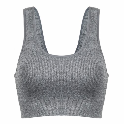 Dip Seamless Ribbed Heather Gray Bralette Perspective: front