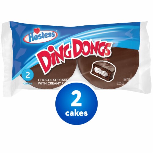 HOSTESS Chocolate DING DONGS Single Serve Perspective: front