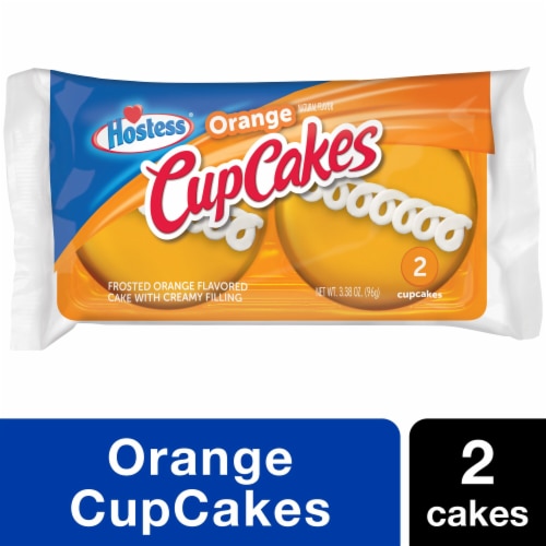HOSTESS Orange Flavored Cupcakes Single Serve Perspective: front