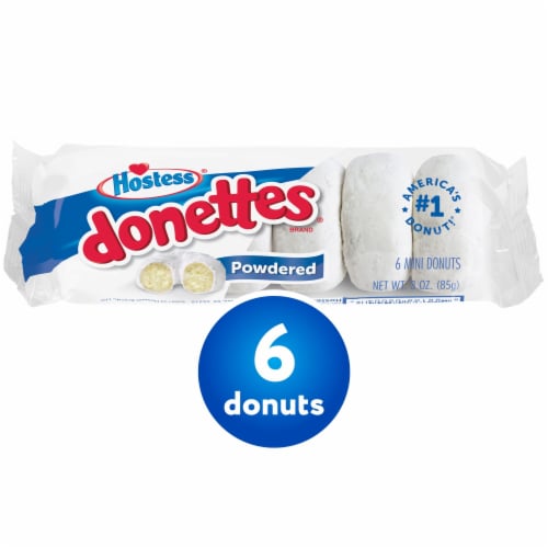 HOSTESS Powdered Sugar DONETTES Single Serve Perspective: front