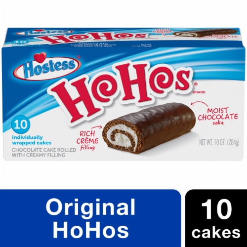 HOSTESS HOHOS, Rolled Chocolate Cake With Creamy Filling, Individually Wrapped