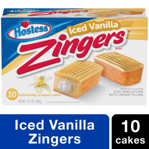 Hostess® Iced Vanilla Zingers® Snack Cakes Perspective: front