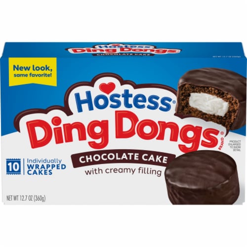 Hostess Ding Dongs Snack Cakes, Chocolate Flavor Perspective: front