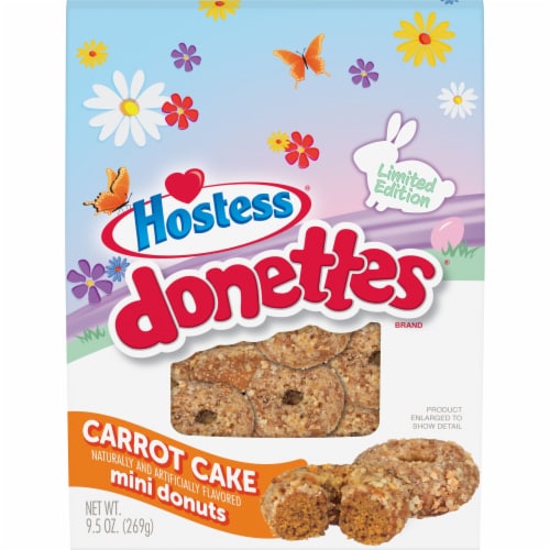 HOSTESS Carrot Cake With Natural and Artificial Flavors DONETTES Donuts Bag, Limited Edition Perspective: front
