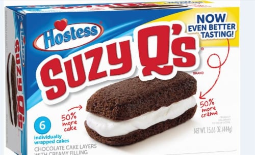 Hostess Chocolate Suzy Q's 6 Count Perspective: front