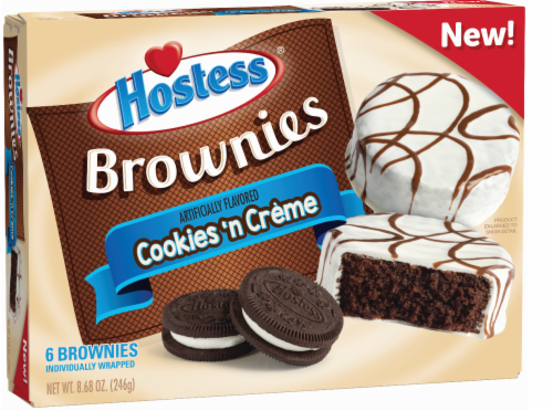 Hostess Cookies 'n Creme Brownies 6 Count Perspective: front