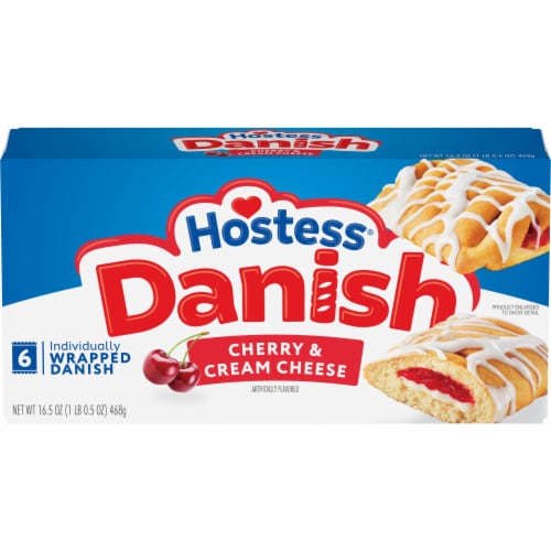 Hostess Danish Pastries, Cherry Cheese Artificially Flavored Filling Perspective: front