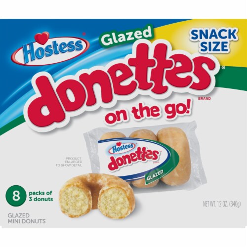 Hostess Glazed Donettes Mini Donuts Perspective: front