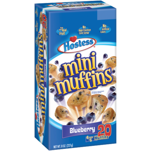 Hostess Mini Blueberry Muffins Perspective: front