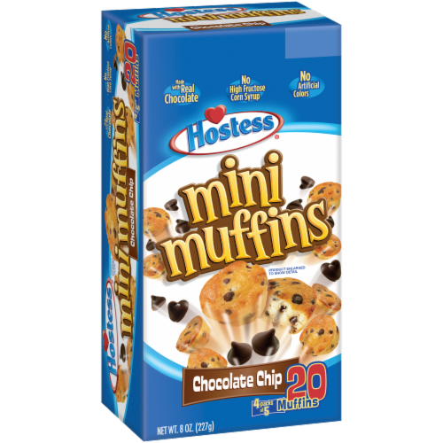 Hostess Chocolate Chip Mini Muffins Perspective: front