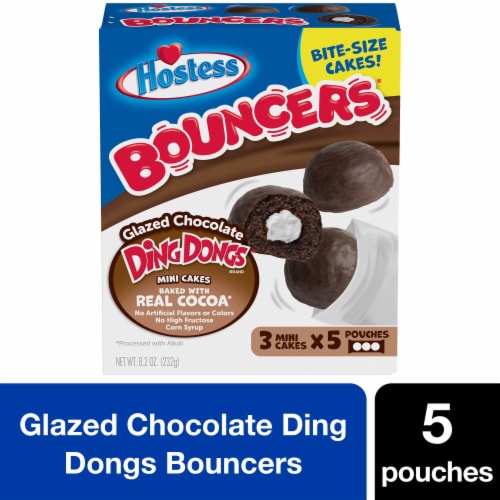 Hostess® Bouncers™ Glazed Chocolate Ding Dongs® Mini Cakes Perspective: front