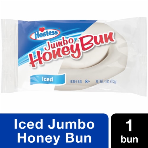 HOSTESS Jumbo Iced Honey Bun, Single Serve Perspective: front