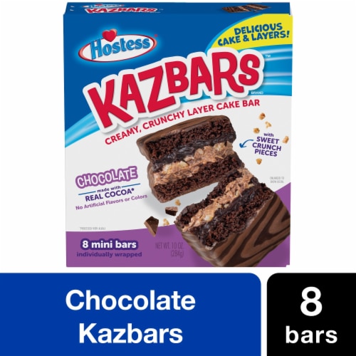 HOSTESS Chocolate KAZBARS Creamy and Crunchy Layer Bar, Individually Wrapped Perspective: front