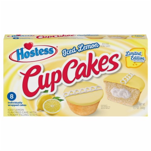 Hostess® Cream Filled Iced Lemon Cupcakes Perspective: front