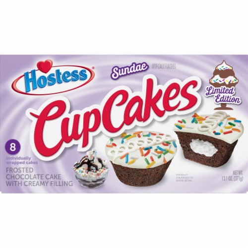 HOSTESS Limited Edition Sundae Artificially Flavored CupCakes Perspective: front