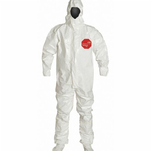 Dupont Collared Coverall,Sock Boot,Whit,3XL,PK6  SL128TWH3X000600 Perspective: front