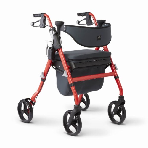 Medline Rollator - Red/Black Perspective: front