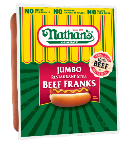 Nathan's® Famous Jumbo Restaurant Style Beef Franks Perspective: front