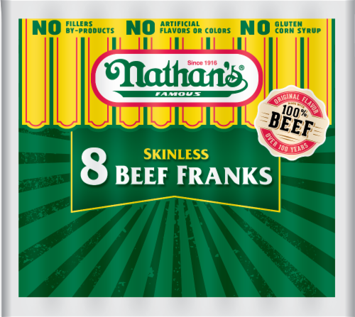 Nathan's® Famous Skinless Beef Franks Perspective: front