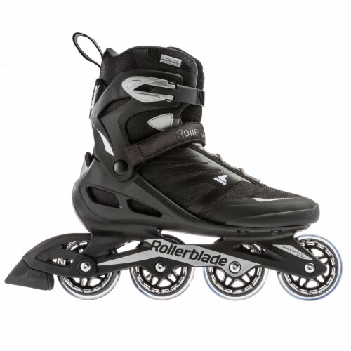 Rollerblade Zetrablade Mens Adult Fitness Inline Skate, Size 10, Black, Silver Perspective: front
