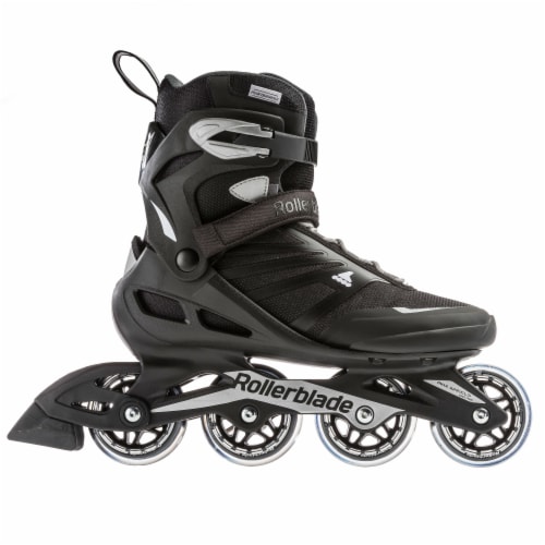Rollerblade Zetrablade Mens Adult Fitness Inline Skate, Size 11, Black, Silver Perspective: front