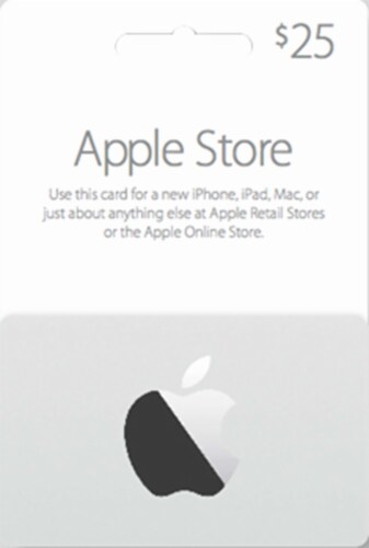 Apple Store $25 Gift Card Perspective: front