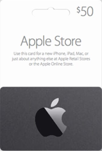 Apple Store $50 Gift Card Perspective: front