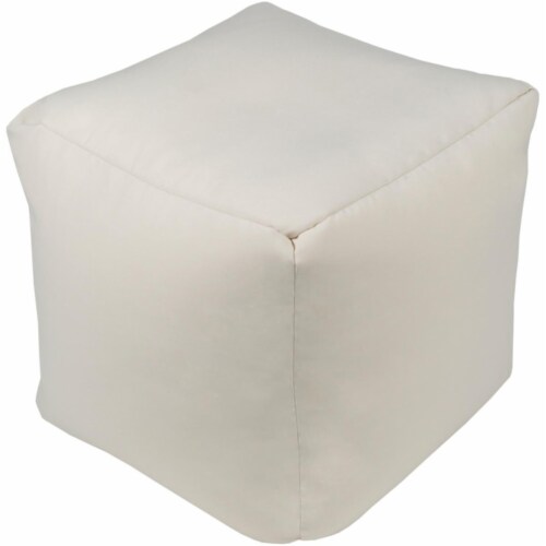Surya EIPF002-181818 Essien Pouf - Beige - 18 x 18 x 18 in. Perspective: front