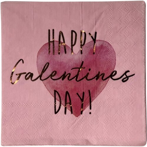 West Coast Novelty Corp. Galentine's Day Heart Paper Napkins - Pink Perspective: front