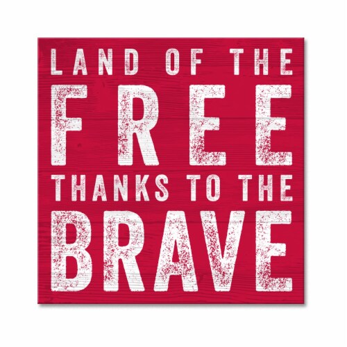 Americana Land of the Free Sign - Red Perspective: front