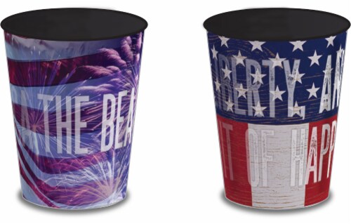 Americana Stadium Lenticular Cup Set - Red/Blue Perspective: front