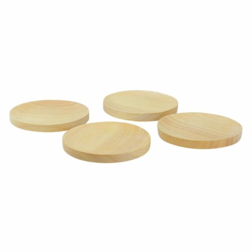 Avon 4.5 in. Wood Wine Glass Appetizer Plates - Set of 4 Perspective: front